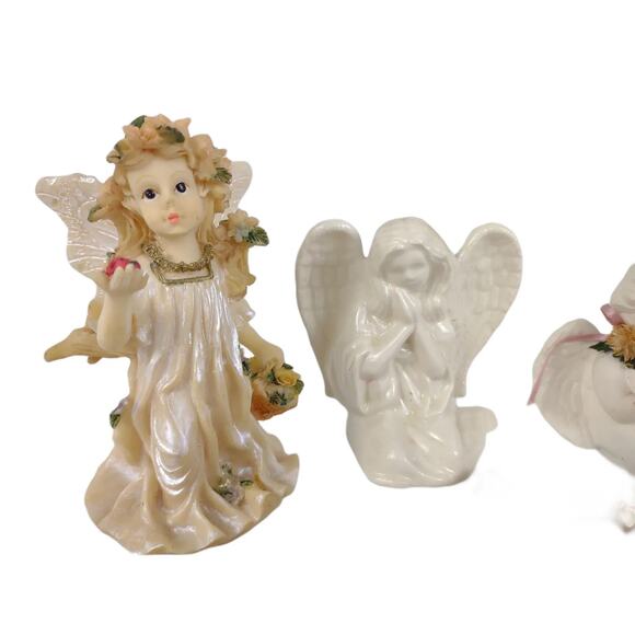 Vintage Lot of 6 Garden Fairy Angel Cherub Figurines & Candle Holders Set - Picture 2 of 7